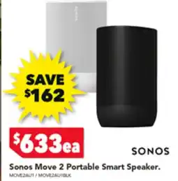 2nds World Sonos Move 2 Portable Smart Speaker offer