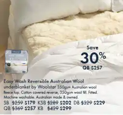 Pillow Talk Easy Wash Reversible Australian Wool offer
