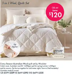 Pillow Talk 3 in 1 Wool Quilt Set offer