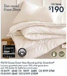 Pillow Talk Goose down year round offer