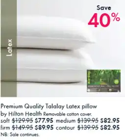Pillow Talk Premium quality talalay latex pillow offer