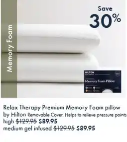 Pillow Talk Relax therapy premium memory foam pillow offer