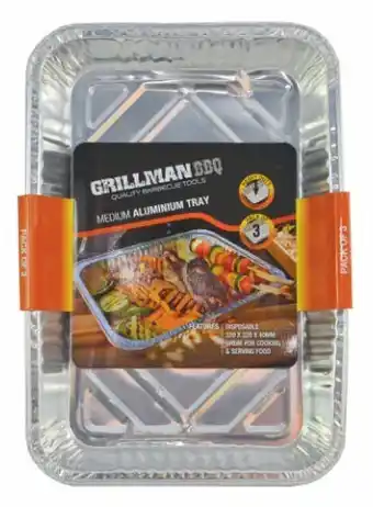 Coles Grillman BBQ Medium Aluminium Trays 3 Pack offer