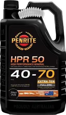 SuperCheap Auto Penrite HPR 50 40W-70 5L Engine Oil^ offer