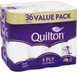 IGA Quilton Toilet Tissue 3 Ply 36 Roll Value Pack offer