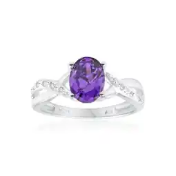 Shiels Sterling Silver Cubic Zirconia Purple Oval Ring offer