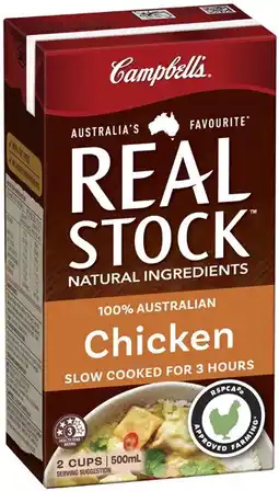 IGA Campbell’s Real Stock 500mL Selected Varieties offer
