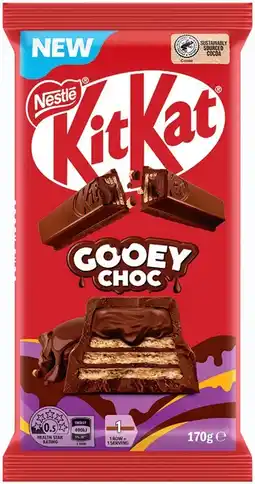 IGA NEW Nestlé Kit Kat Gooey Choc Chocolate Block 170g offer