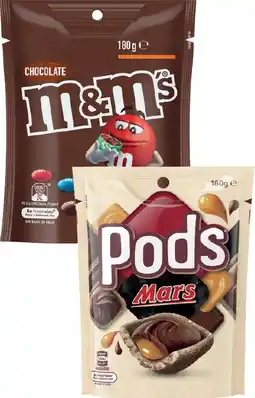 IGA M&M’s 130‑180g, Pods 160g or Maltesers 120‑140g Share Pack Selected Varieties offer