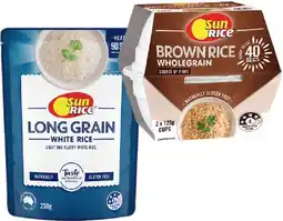 IGA SunRice 90 Seconds Microwave Rice Pouch 250g or 40 Seconds Rice Cup 2 Pack Selected Varieties offer