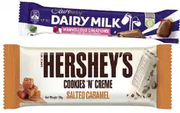 IGA Hershey’s or Reese’s 38-42g, Cadbury Medium Bars 30-55g or Violet Crumble 50g Selected Varieties offer