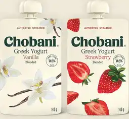 IGA Chobani Greek Yogurt Pouch 140g Selected Varieties offer