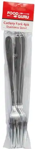 IGA Food Guru Stainless Steel Cutlery Fork 4 Pack Selected Varieties offer
