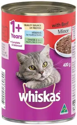 IGA Whiskas Wet Cat Food 400g Selected Varieties offer