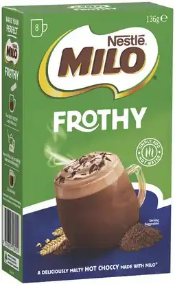 IGA Nestlé Milo Frothy Sachets 8 Pack offer