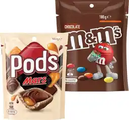 IGA M&M’s 130‑180g, Pods 160g or Maltesers 120‑140g Share Pack Selected Varieties offer