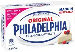 IGA Philadelphia Original Cream Cheese Block 2x250g offer