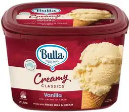 IGA Bulla Creamy Classics Ice Cream 2 Litre Selected Varieties offer