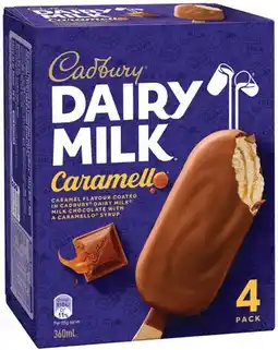 IGA Cadbury Ice Cream Sticks 4 Pack Selected Varieties offer