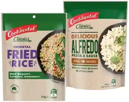 IGA Continental Pasta & Sauce 85‑105g or Rice 115‑125g Selected Varieties offer