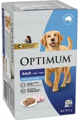 IGA Optimum Wet Dog Food 6x100g Selected Varieties offer