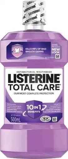 IGA Listerine Total Care Mouthwash 500mL Selected Varieties offer