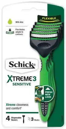 IGA Schick Xtreme 3 Sensitive Disposable Razors 4 Pack offer