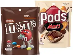 IGA M&M’s 130‑180g, Pods 160g or Maltesers 120‑140g Share Pack Selected Varieties offer