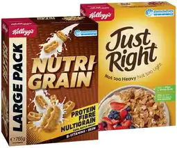 IGA Kellogg’s Nutri‑Grain Cereal 765g, Just Right 740g or Coco Pops 650g offer