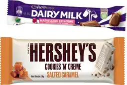 IGA Hershey’s or Reese’s 38-42g, Cadbury Medium Bars 30-55g or Violet Crumble 50g Selected Varieties offer