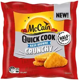 IGA McCain Quick Cook Crunchy Hash Browns 525g offer