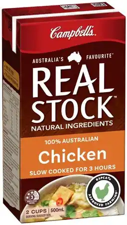 IGA Campbell’s Real Stock 500mL Selected Varieties offer