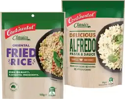 IGA Continental Pasta & Sauce 85‑105g or Rice 115‑125g Selected Varieties offer