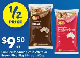 Ritchies SunRice Medium Grain White or Brown Rice offer