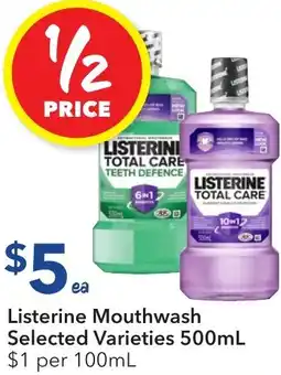 Ritchies Listerine Mouthwash Selected Varieties offer