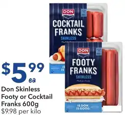 Ritchies Don Skinless Footy or Cocktail Franks offer