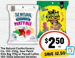 Ritchies The Natural Confectionery Co.,Sour Patch Kids Bag or Pascall Lollies offer