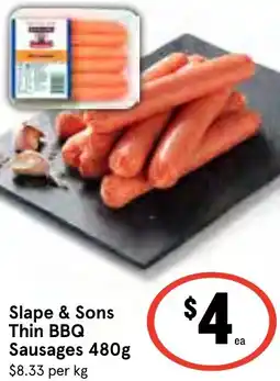 Ritchies Slape & Sons Thin BBQ Sausages offer