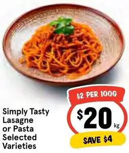 Ritchies Simply Tasty Lasagne or Pasta offer