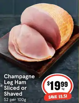 Ritchies Champagne Leg Ham Sliced or Shaved offer