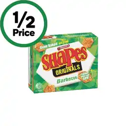 Woolworths Arnott’s Shapes Cracker Biscuits 160-190g offer
