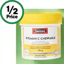 Woolworths Swisse Ultiboost Vitamin C Chewable Tablets Pk 310 offer