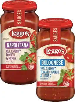 Coles Leggo's Chunky Pasta Sauce 490g-500g offer