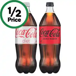 Woolworths Coca-Cola Classic, Zero Sugar or Diet Soft Drink Varieties 1.25 Litre offer
