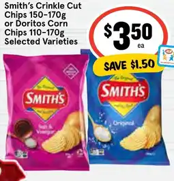 Ritchies Smith's Crinkle Cut Chips or Doritos Corn Chips offer