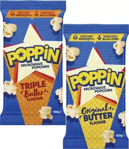 Coles Poppin Microwave Popcorn 100g offer