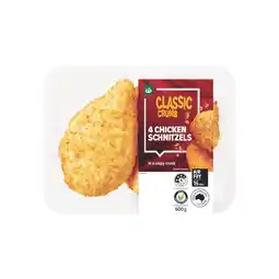 Woolworths Woolworths Chicken Schnitzel Varieties with RSPCA Approved Chicken 600g Pk 4 – From the Meat Dept offer