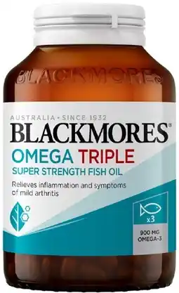 Coles Blackmores Omega Triple Strength Capsules 60 Pack^ offer