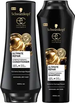 Coles Schwarzkopf Extra Care Shampoo or Conditioner 400mL offer