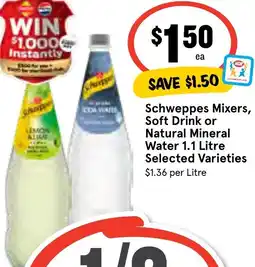 Ritchies Schweppes Mixers, Soft Drink or Natural Mineral Water offer